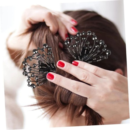 Black Rhinestone Pearl Elegant Hair Bun